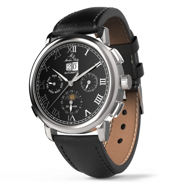 Moonphase Automatic Black Leather Black Dial-218